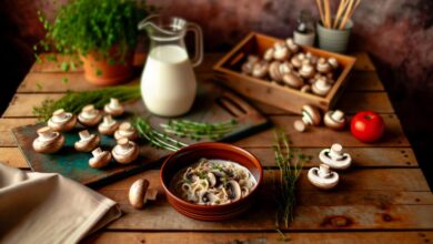 vegan pasta with mushrooms